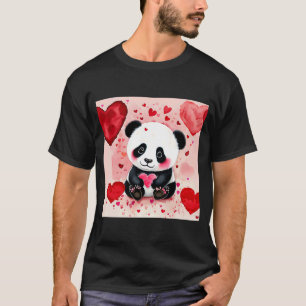 T-shirt Saint Valentin Amour Coeur Panda Girlfriend Fiance