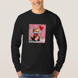 T-shirt Saint-Valentin Amour Coeur Renard Teddy Petite Ami
