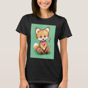 T-shirt Saint-Valentin Amour Coeur Renard Teddy Petite Ami