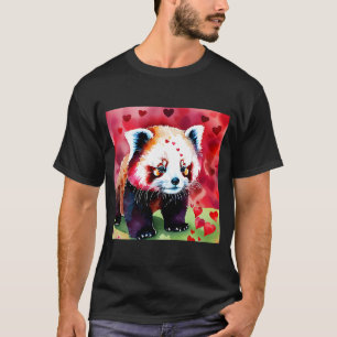 T-shirt Saint Valentin Amour Coeur Rouge Panda Girlfriend 