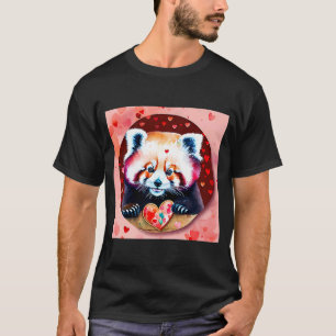 T-shirt Saint Valentin Amour Coeur Rouge Panda Girlfriend 
