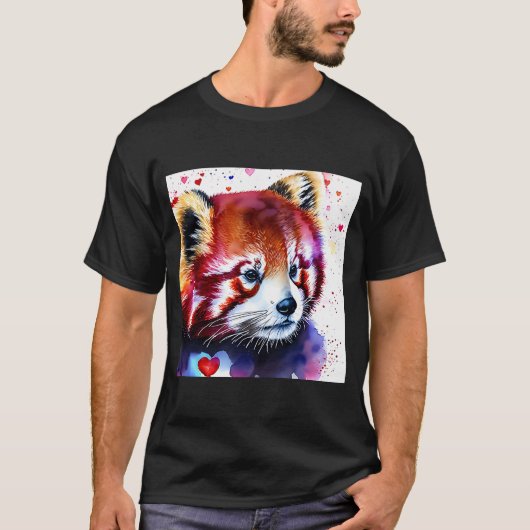 T-shirt Saint Valentin Amour Coeur Rouge Panda Girlfriend  (Devant)