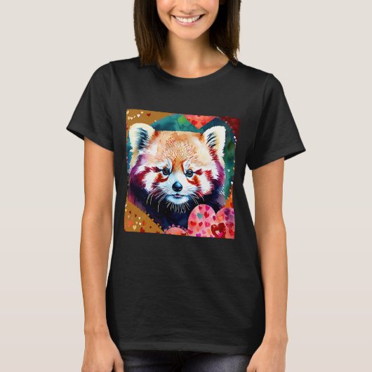 T-shirt Saint Valentin Amour Coeur Rouge Panda Girlfriend  (Devant)