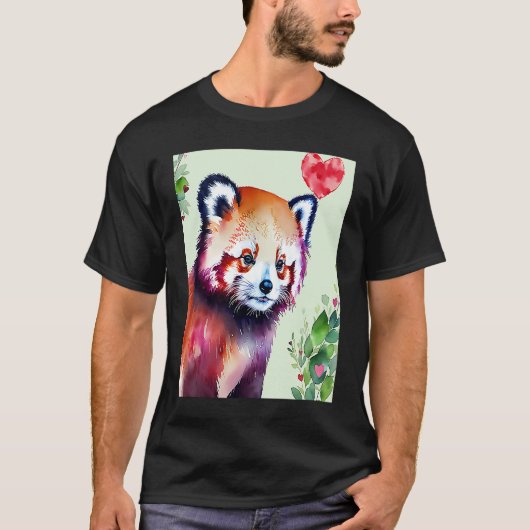 T-shirt Saint Valentin Amour Coeur Rouge Panda Girlfriend (Devant)