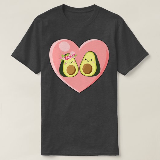 T-shirt Saint Valentin Amour mignon Avocado Couple Hug (Design devant)