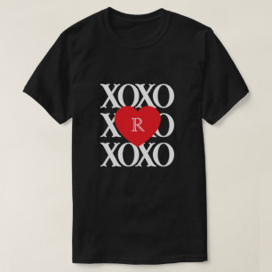 T-shirt Saint-Valentin amour xoxo initiale