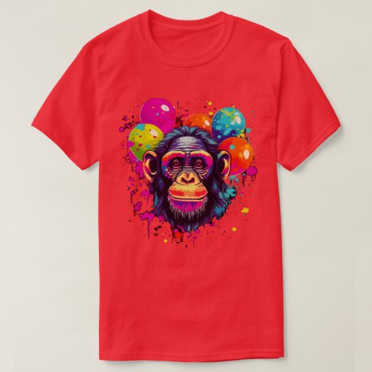 T-shirt Saint-Valentin au chimpanzé (Design devant)
