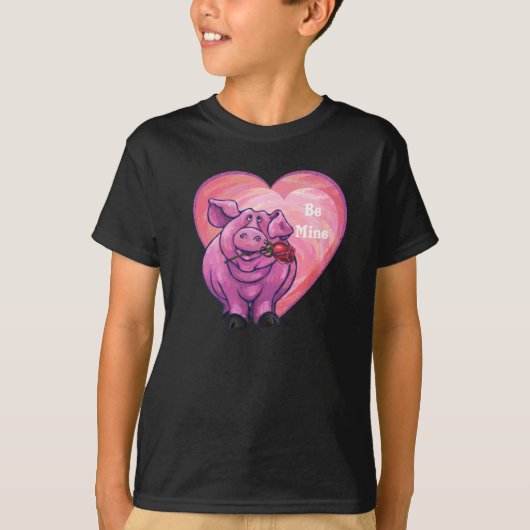 T-shirt Saint Valentin au cochon (Devant)