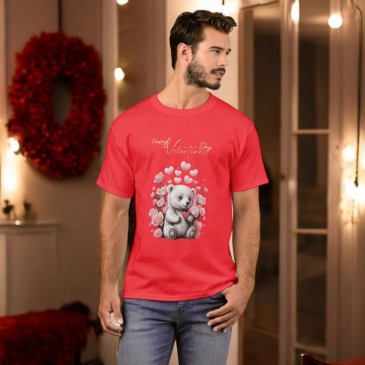 T-shirt Saint-Valentin avec ours en peluche riche