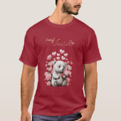 T-shirt Saint-Valentin avec ours en peluche riche (Devant)