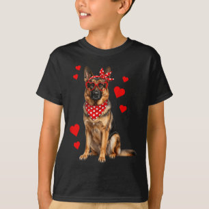 T-shirt Saint Valentin Berger Allemand Amateur de Chien Cœ