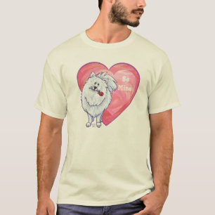 T-shirt Saint-Valentin blanche de Pomeranian