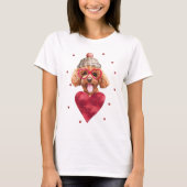 T-shirt Saint Valentin Cadeau Poodle Chien (Devant)