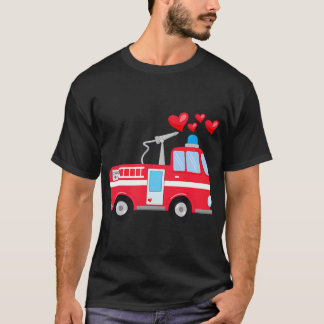 T-shirt Saint Valentin Camion Rouge Pour Enfants Enfants E