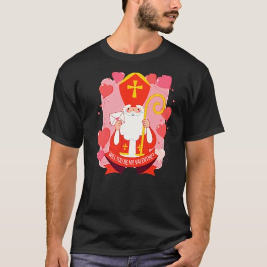 T-shirt Saint Valentin catholique la Saint-Valentin sera (Devant)