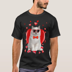 T-shirt Saint Valentin Chat Blanc Garçons Filles Saint Val