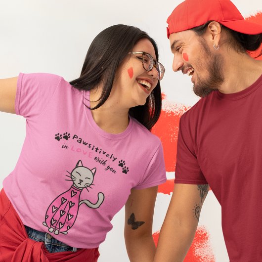 T-shirt Saint-Valentin Chat Love Heart