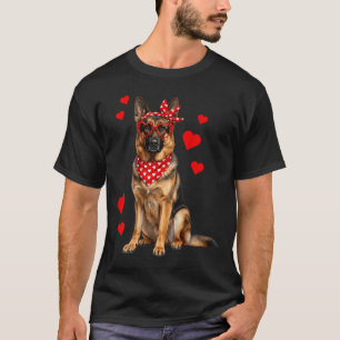 T-shirt Saint-Valentin Chien Amoureux Cœur Berger Allemand