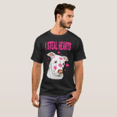 T-shirt Saint Valentin Chiens Coeurs Baiser Lèvres Bull Te (Devant entier)