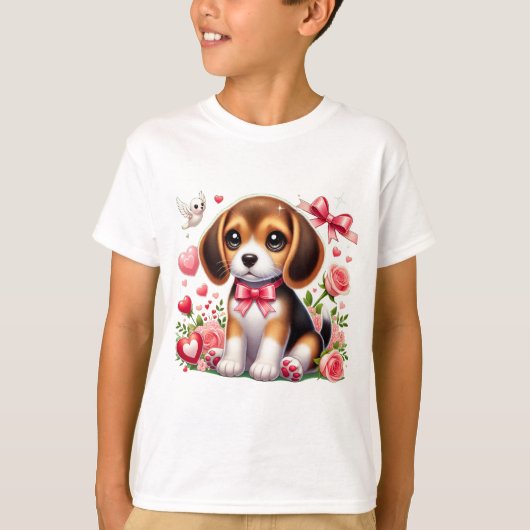 T-shirt Saint-Valentin chiot 009 (Devant)