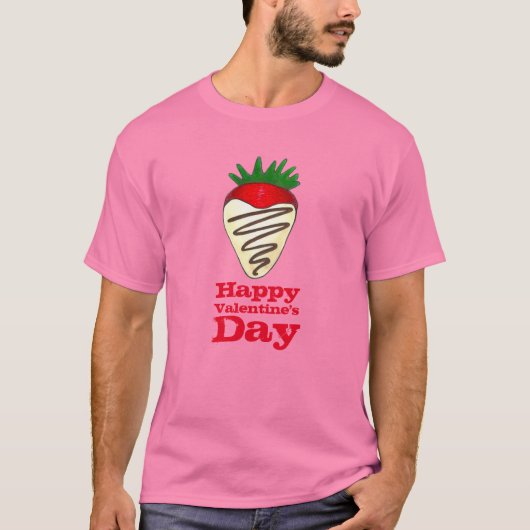 T-shirt Saint-Valentin Chocolat fraise couverte (Devant)
