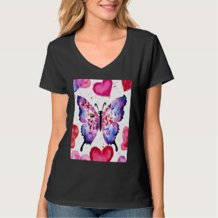T-shirt Saint-Valentin Cœur Amour Papillon Petite Amie