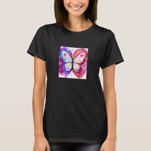 T-shirt Saint-Valentin Cœur Amour Papillon Petite Amie Fi