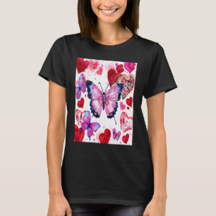T-shirt Saint-Valentin Cœur Amour Papillon Petite Amie Fi