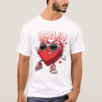 T-shirt Saint Valentin 'Coeur Bruh', saison de l'amour