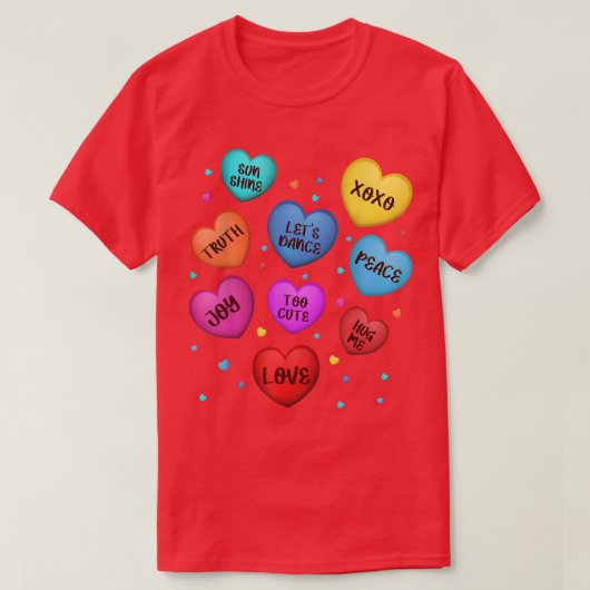 T-shirt Saint Valentin Coeur Candy Design pour hommes Femm (Design devant)