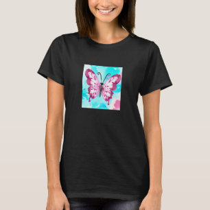 T-shirt Saint-Valentin Cœur d'amour Papillon Petite amie F