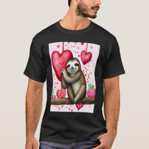 T-shirt Saint-Valentin Cœur d'amour Paresseuse Petite amie