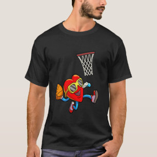 T-shirt Saint Valentin Coeur Dunking Basketball Garçons Fi