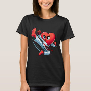 T-shirt Saint-Valentin Cœur Karaté Kick Mma Taekwondo Mu