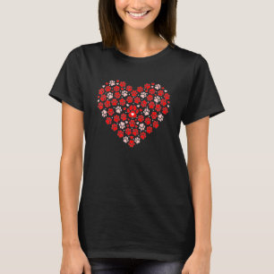 T-shirt Saint-Valentin Cœur Patte de Chien Drôle Maman Pap