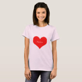 T-shirt Saint-Valentin Coeur Rouge Rose Monogramme mignon (Devant entier)