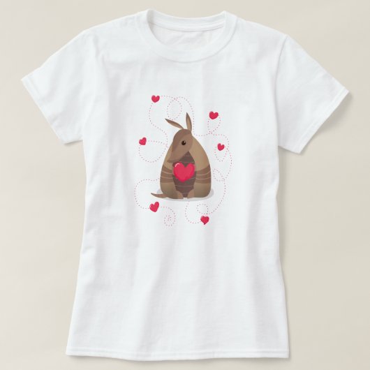 T-shirt Saint Valentin Coeur Texas Armadillo (Design devant)