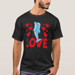 T-shirt Saint Valentin Coeurs Aimer Dauphin Femmes animale