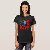 T-shirt Saint Valentin Coeurs Aimer Dodo Oiseaux Femmes an (Devant entier)