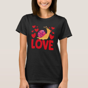 T-shirt Saint Valentin Coeurs Aimer Escargot Animal Femmes