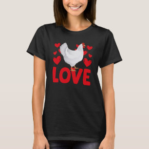 T-shirt Saint-Valentin Coeurs Aimer Poulet Animal Femmes