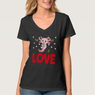 T-shirt Saint-Valentin Cœurs Amour Axolotl Animal Femmes
