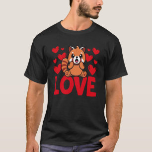 T-shirt Saint-Valentin Cœurs Amour Panda Rouge Animal Femm