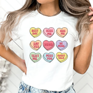 T-shirt Saint Valentin Coeurs bonbons, Chemise, Coeur de c