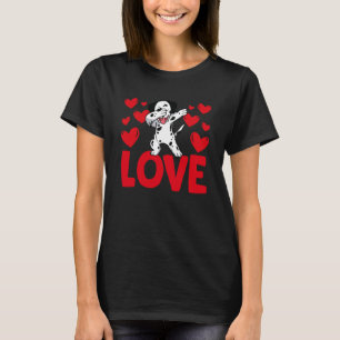 T-shirt Saint-Valentin coeurs d'amour dalmatien Animal Fem