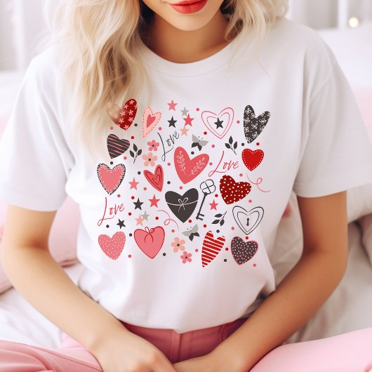 T-shirt Saint Valentin Coeurs et amour mignonne et élégant