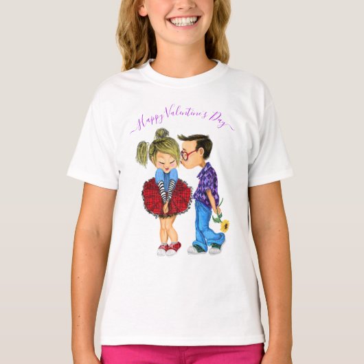 T-Shirt Saint-Valentin Couple Mignon (Devant)