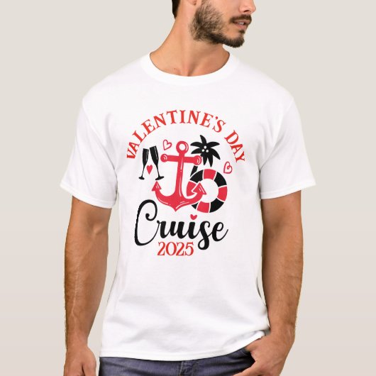 T-shirt Saint Valentin Croisière sur mesure Date Année (Devant)