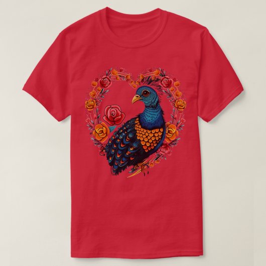 T-shirt Saint-Valentin de faisan (Design devant)