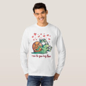 T-shirt Saint-Valentin de l'escargot drôle courant (Devant entier)